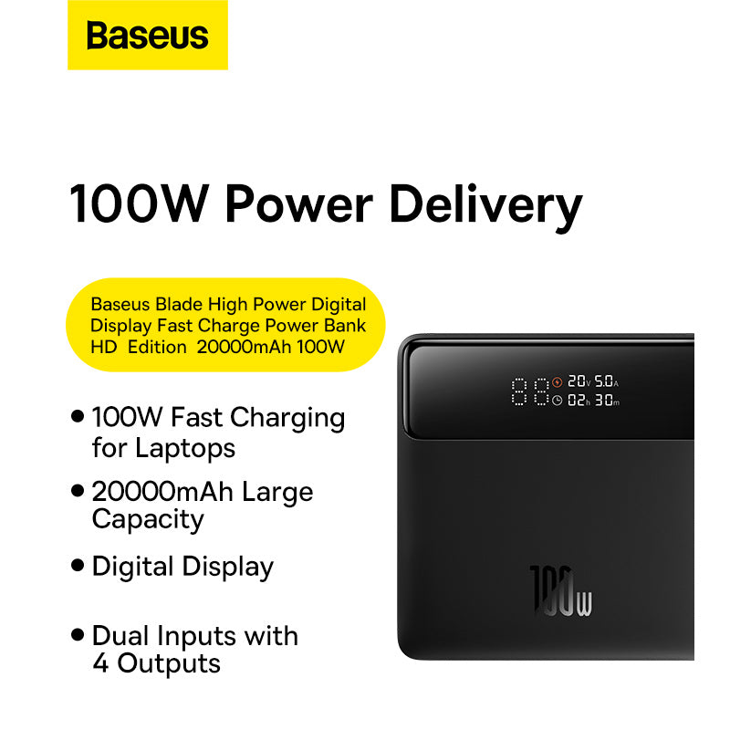 Baseus Blade HD 100W 20000mAh Laptop Power Bank