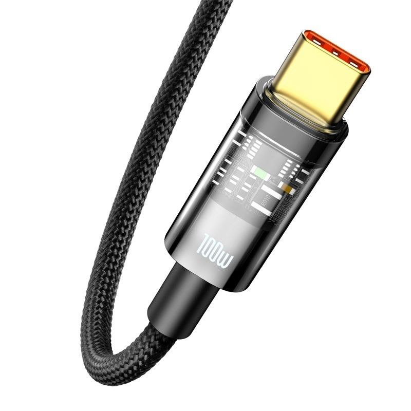 Baseus Explorer Auto Power-Off USB to Type-C 100W Fast Charging Cable - 1M