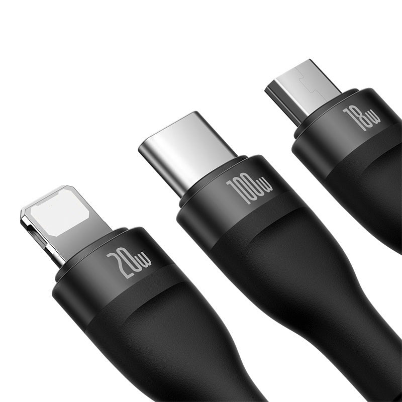 Baseus Flash Ⅱ Type-C to M+L+C 100W Fast Charging Cable