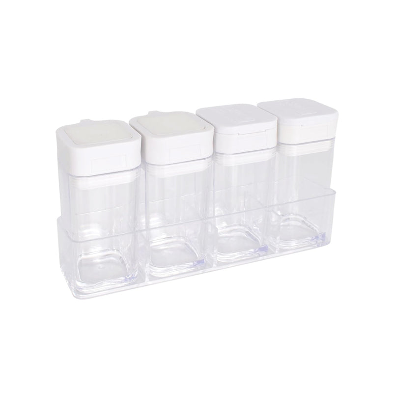 Transparent Set of 4 Seasoning Bottle