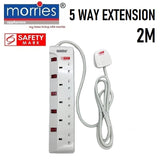 Morries MS-3255 5-Way 2M Extension Cord with Surge Protector