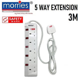 Morries MS-3255 5-Way 3M Extension Cord with Surge Protector