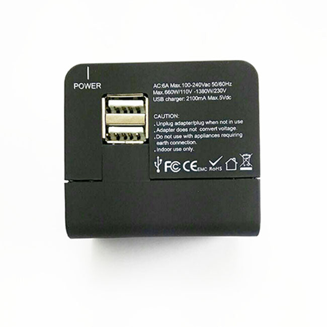 Universal Travel Adapter 2.1A 2 Port USB